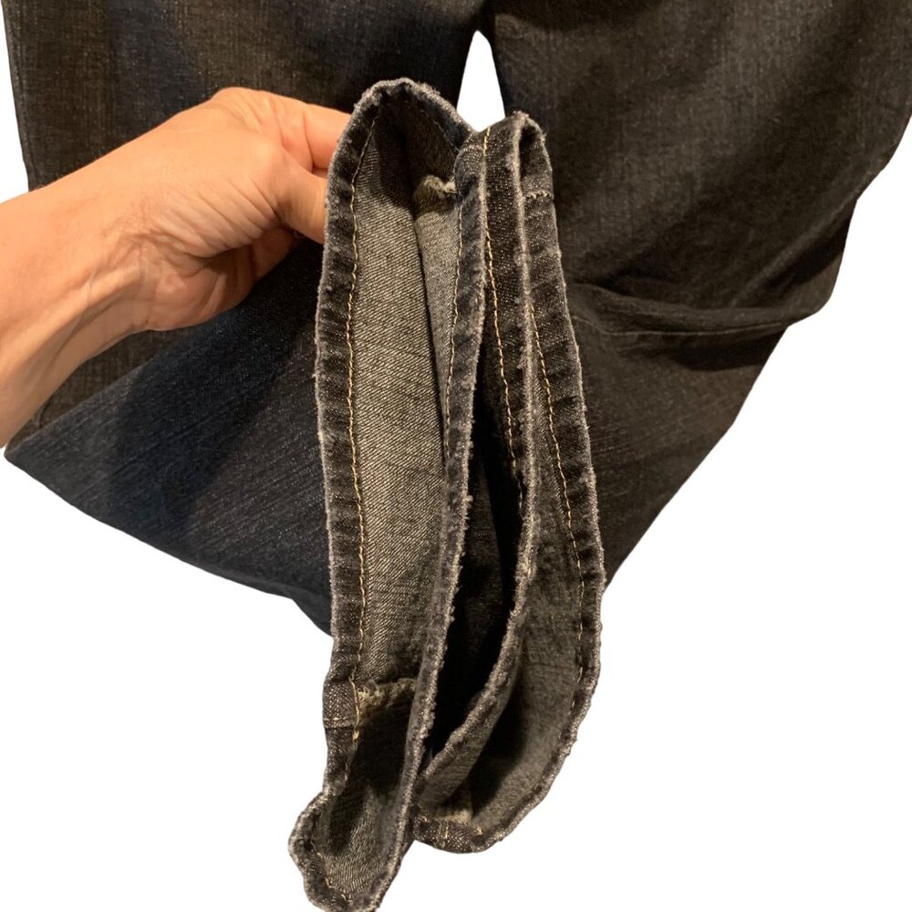 Calvin Klein Y2K Black Wash Retro Flare Boot Cut 10 Jeans High Rise Pockets - Picture 6 of 9